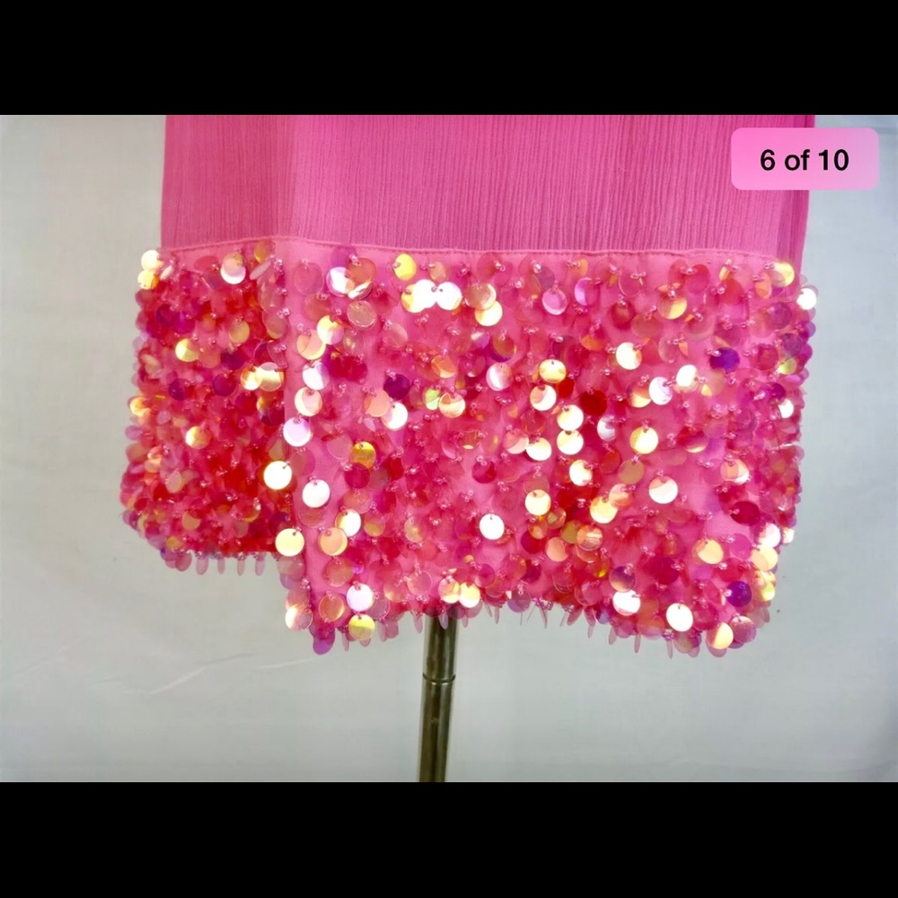 NWT BETSEY JOHNSON HOT PINK/ SEQUIN DRESS - Picture 6 of 7